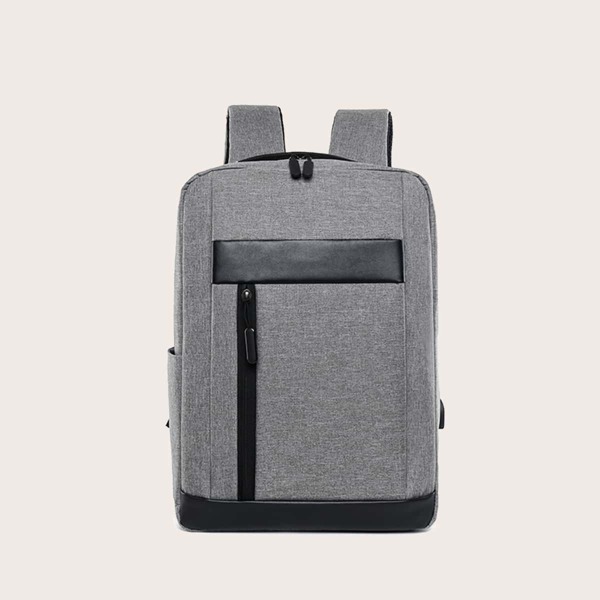 

Men Colorblock Large Capacity Backpack, Grey