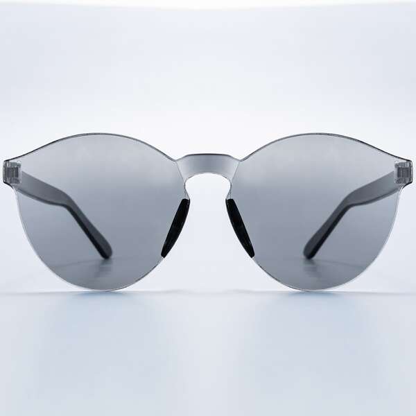 

Men Clear Rimless Sunglasses, Grey
