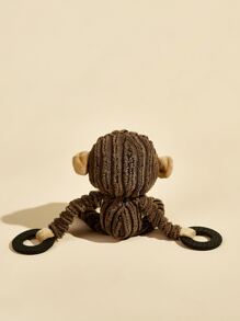 1 件毛絨橡膠寵物玩具,用於咀嚼、磨牙和發出聲音,僅供寵物使用 - 卡其色 - 查看 5