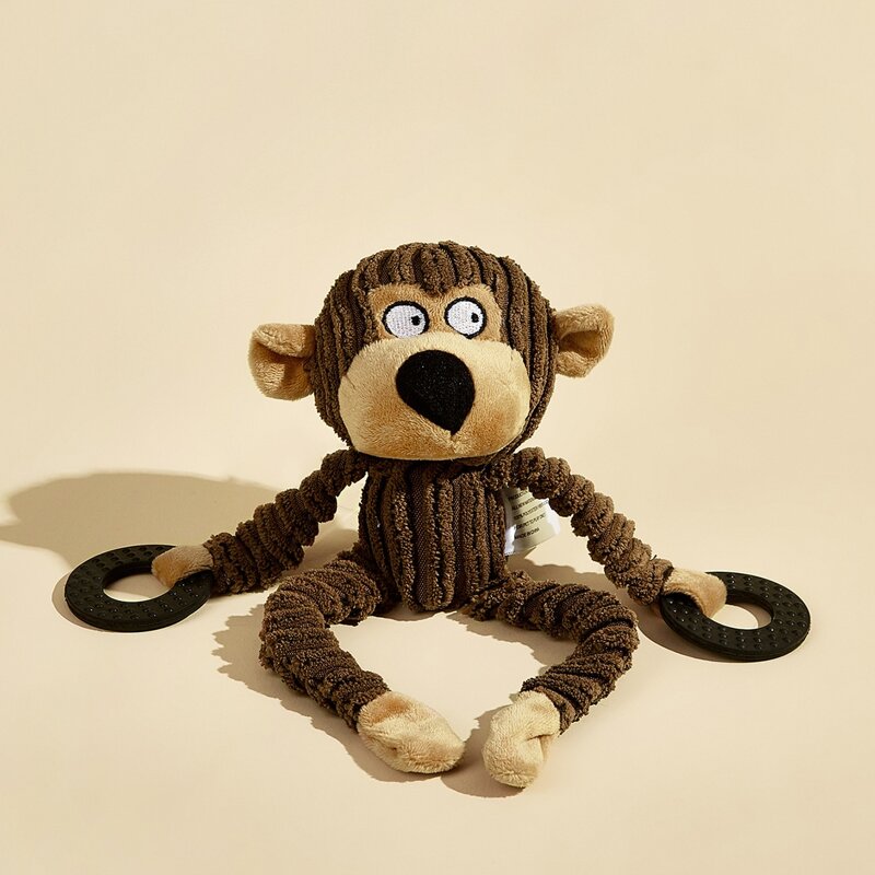 

1pc Dog Cartoon Monkey Sound Toy, Khaki