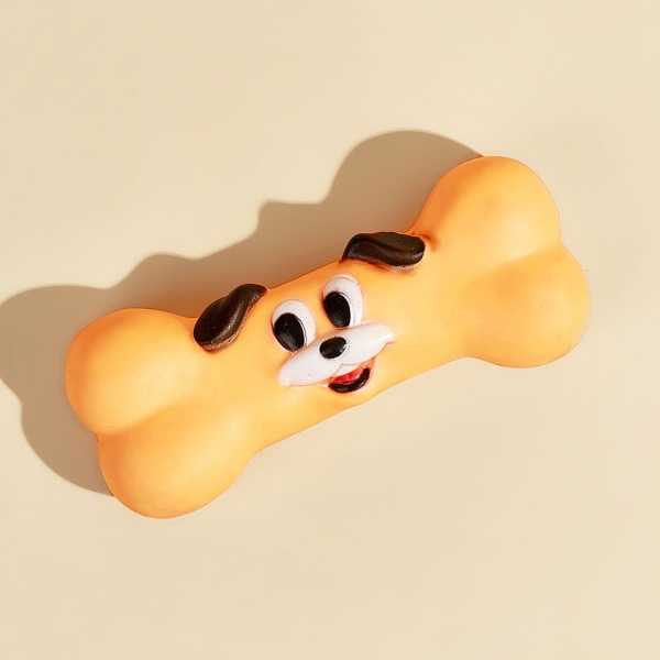 

1pc Dog Chew Toy Cartoon Bone, Yellow