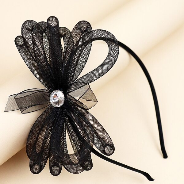 

Toddler Girls Rhinestone Bow Hair Hoop, Black