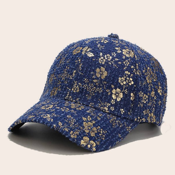 

Flower Pattern Baseball Cap, Blue