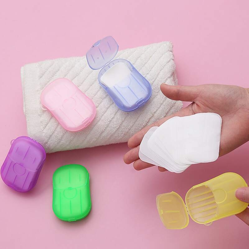 

1box Portable Random Color Soap Paper, Multicolor