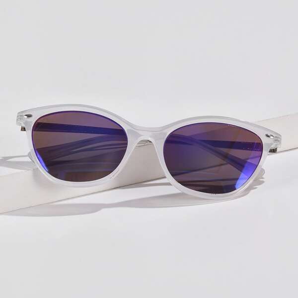 

Rivet Decor Cat Eye Sunglasses, Blue