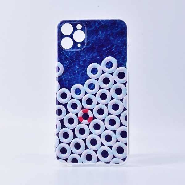 

1pc Swimming Ring Print iPhone Case, Multicolor