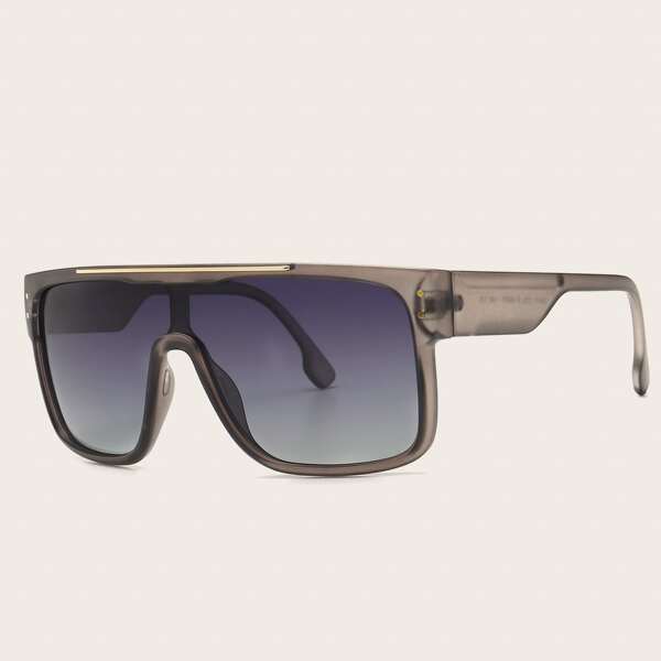 

Flat Top Shield Sunglasses, Light grey