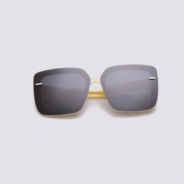 

Men Rimless Sunglasses With Case, Beige