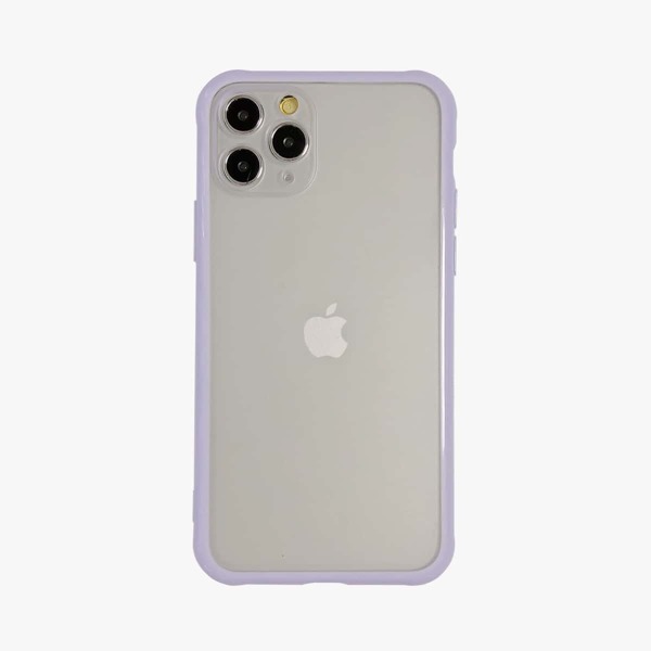 

1pc Contrast Frame Clear iPhone Case, Clear mauve purple