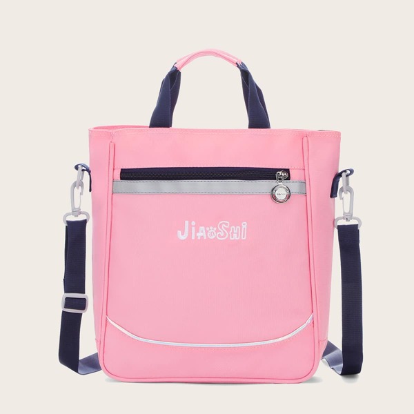 

Girls Letter Graphic Satchel Bag, Pink