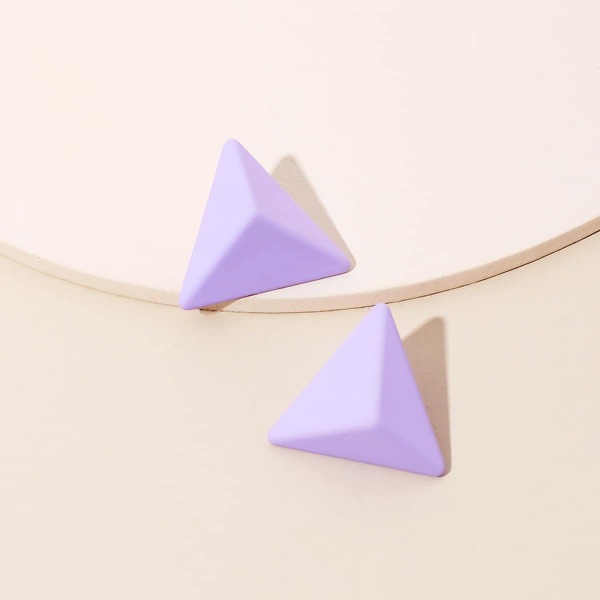 

Triangle Shaped Stud Earrings, Purple