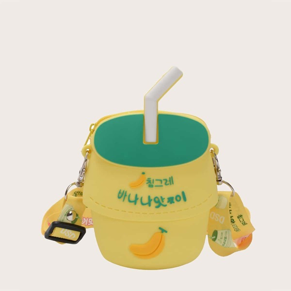 

Girls Cartoon Design Crossbody Bag, Yellow