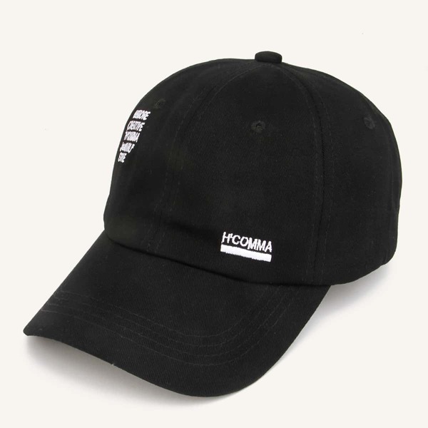 

Men Letter Embroidered Baseball Cap, Black