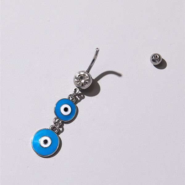 

Evil Eye Charm Belly Ring, Blue