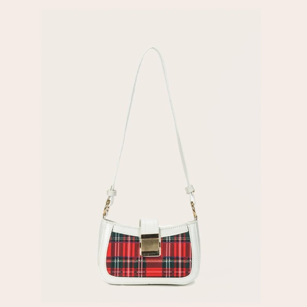 

Tartan Graphic Shoulder Bag, Red