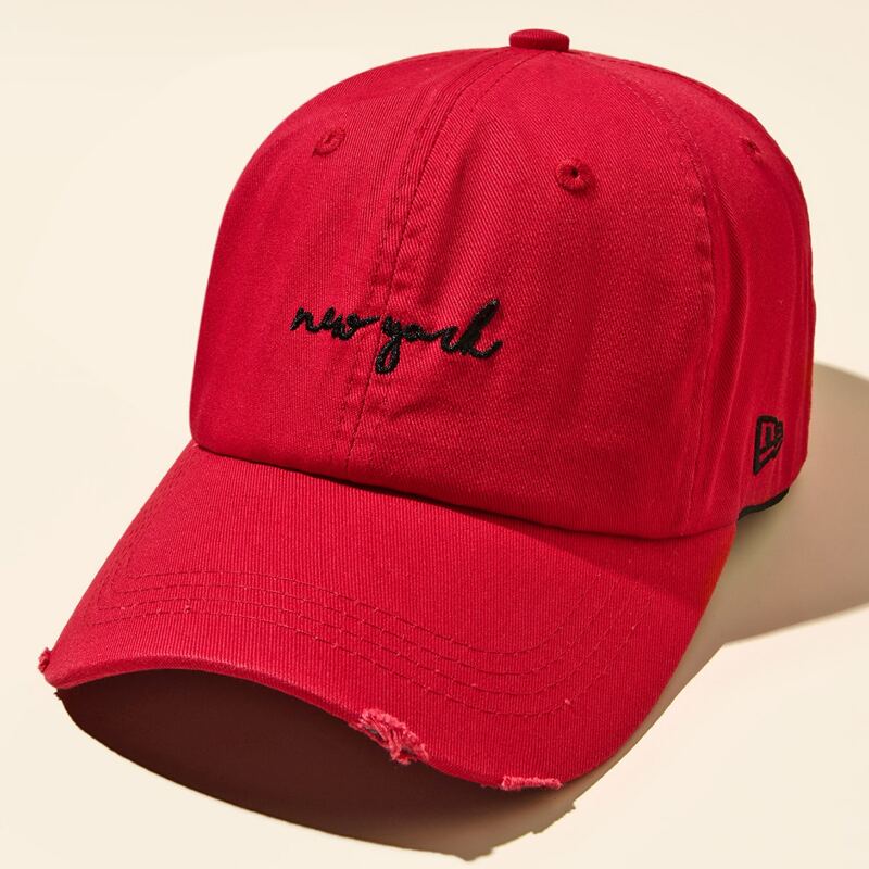 

Letter Embroidery Baseball Cap, Red