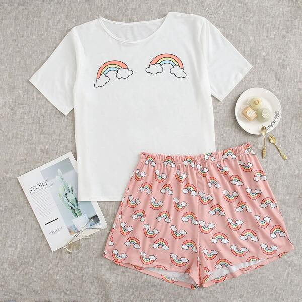 

Plus Rainbow Print Tee, Multicolor