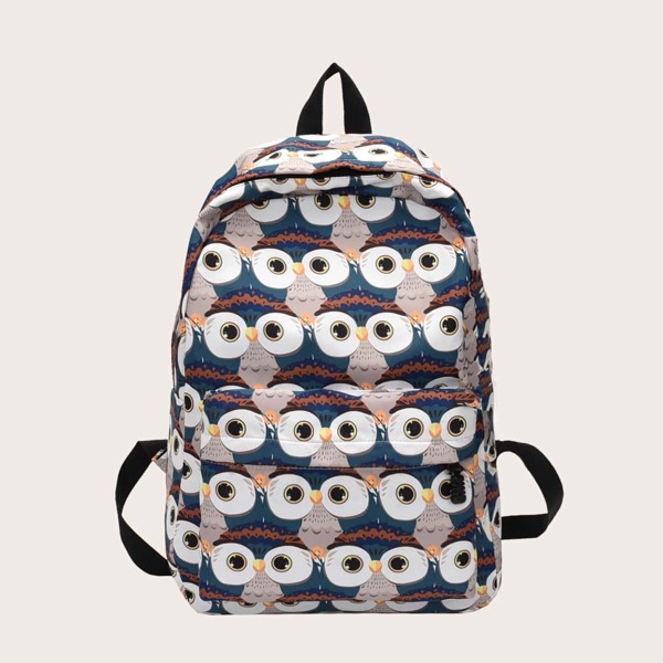 

Allover Cartoon Graphic Backpack, Multicolor