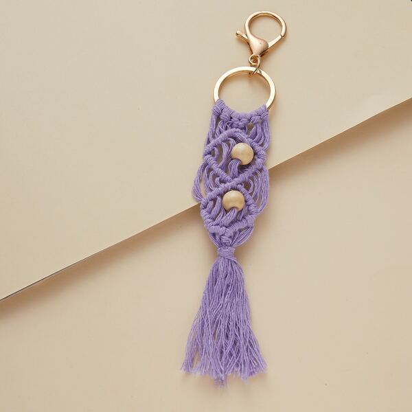 

Braided Tassel Charm Keychain, Purple