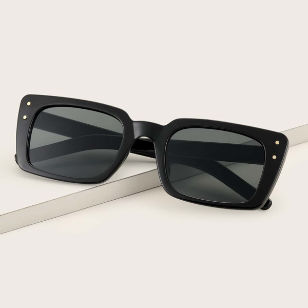 

Acrylic Square Frame Sunglasses, Black