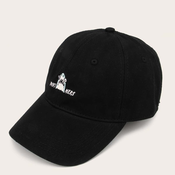 

Shark Embroidered Baseball Cap, Black