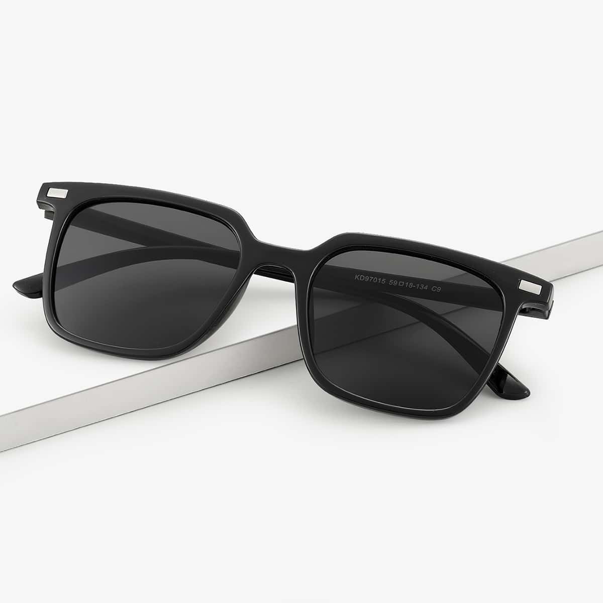 

Guys Acrylic Square Frame Sunglasses, Black