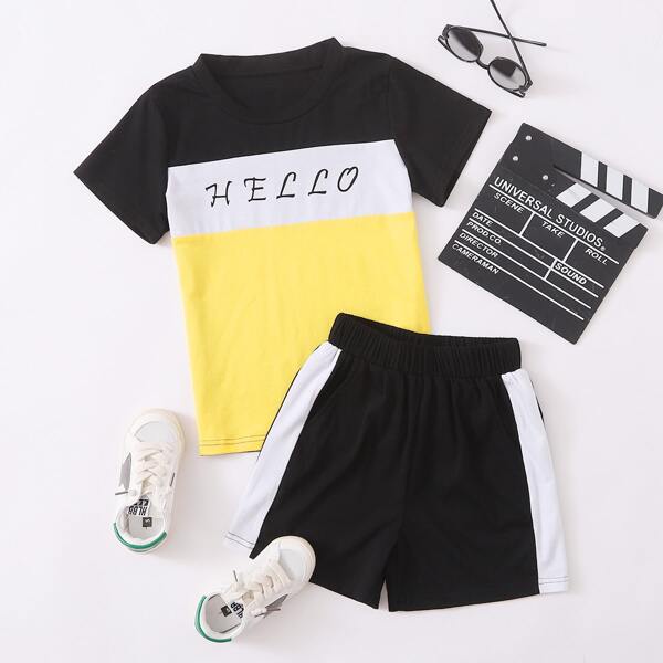 

Многоцветный Текст Спортивный Комплекты для мальчиков