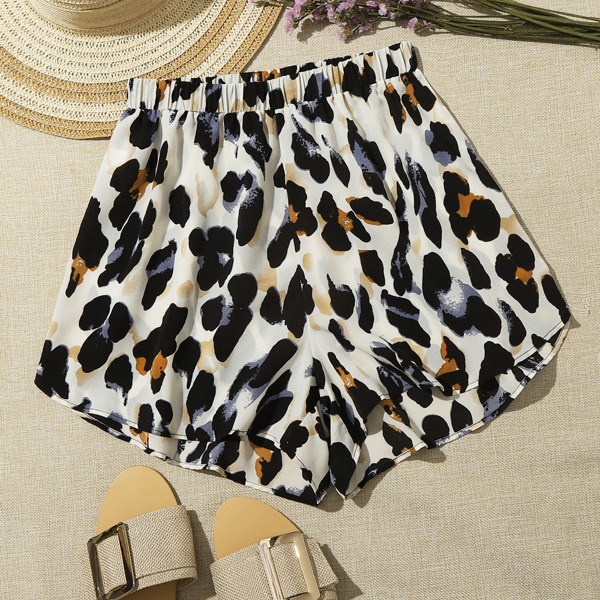 

Plus Allover Print Wide Leg Shorts, Multicolor
