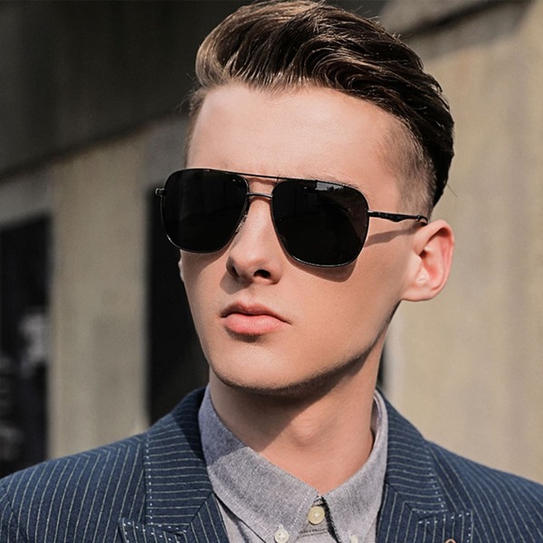 

Men Top Bar Metal Frame Sunglasses, Black