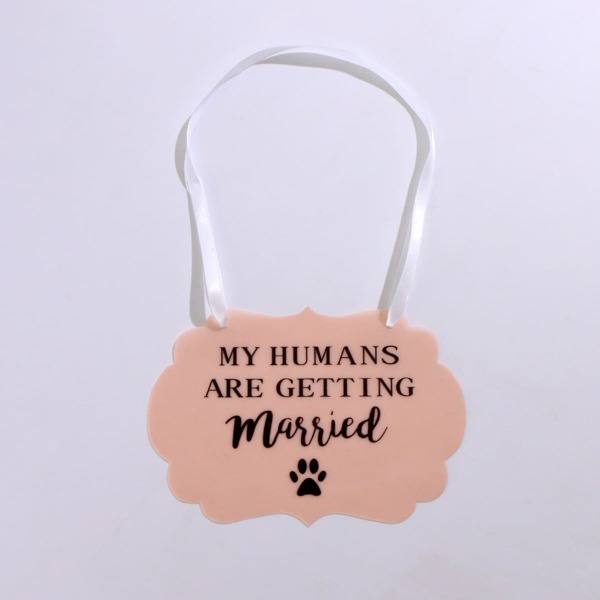 

1pc Married Dog Sign, Coral pink