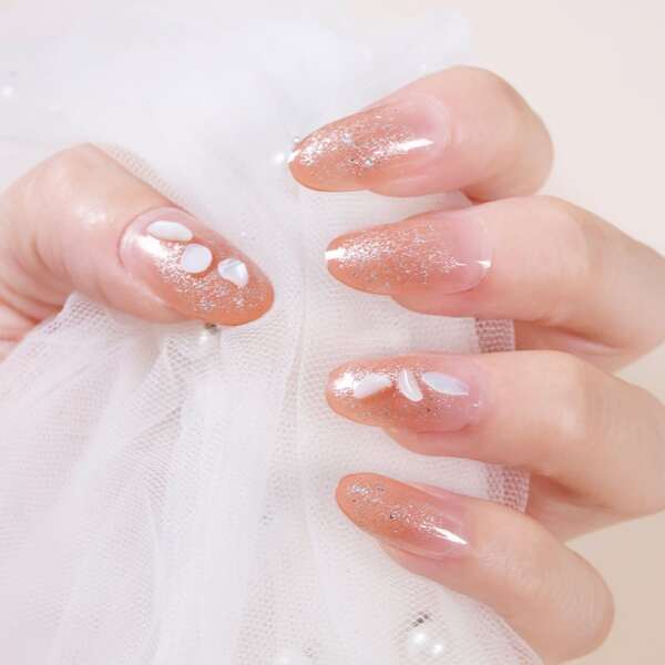 

24pcs Glitter False Nail, Rusty rose