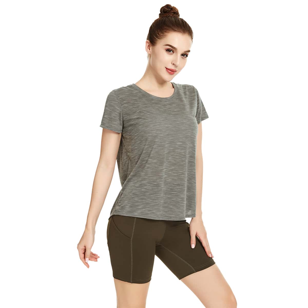 

Queenieke Letter Graphic Space Dye Sports Tee, Green pastel