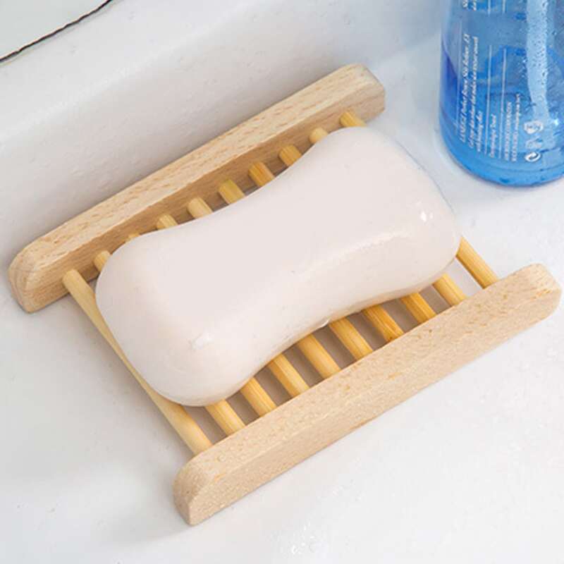 

Wooden Soap Dish Holder, Beige