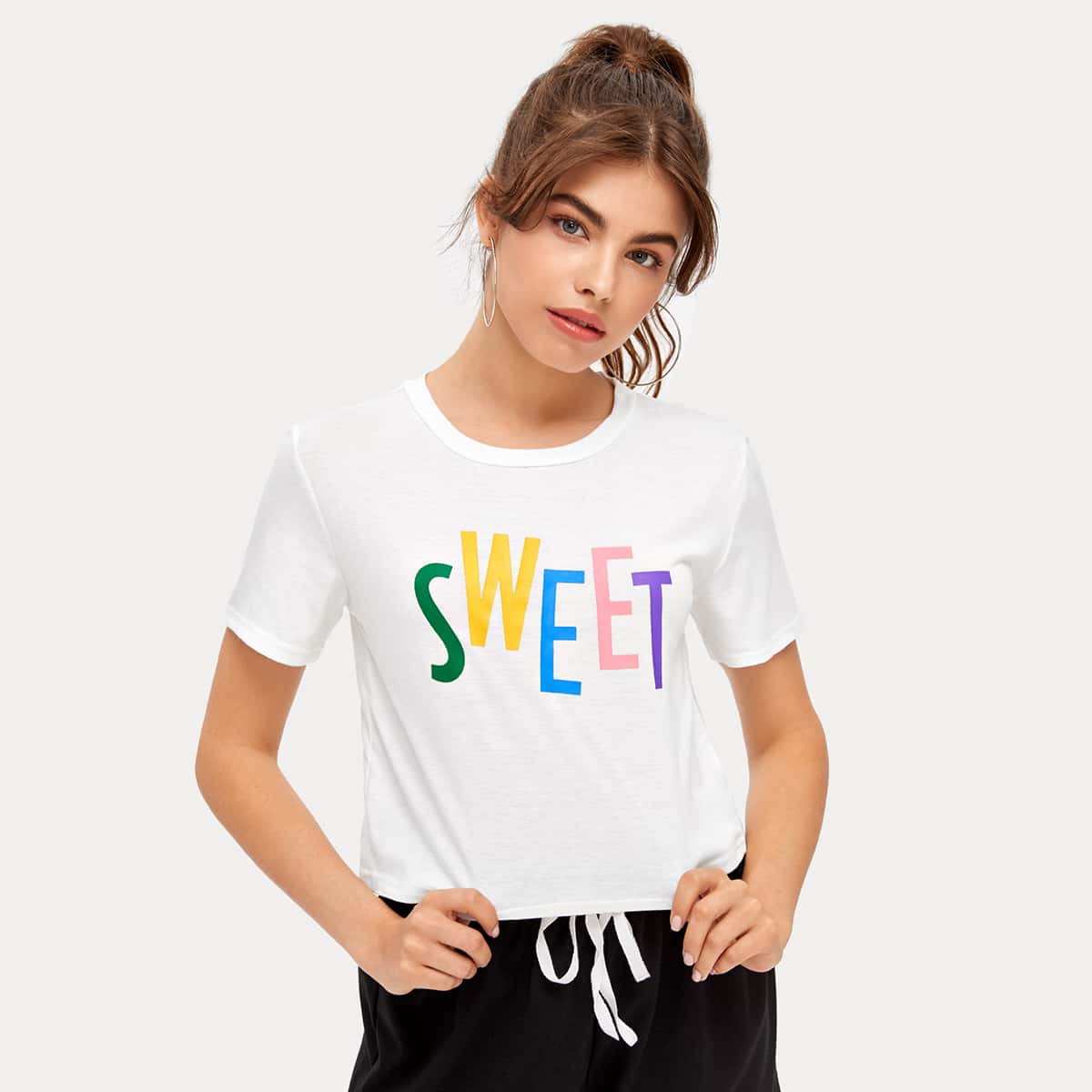 

Letter Graphic Tee, White