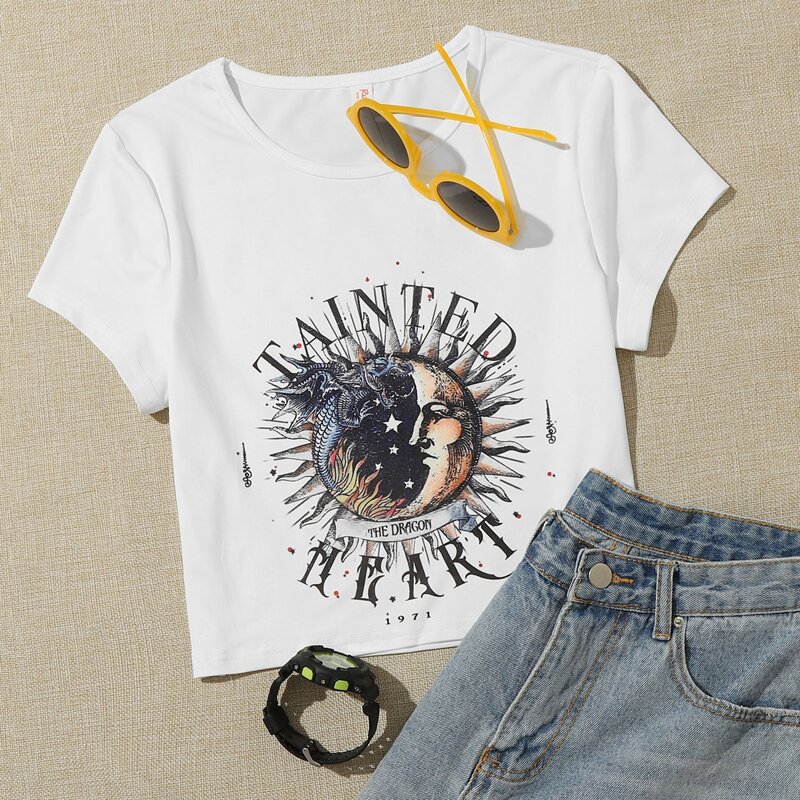 

Moon Graphic Tee, White