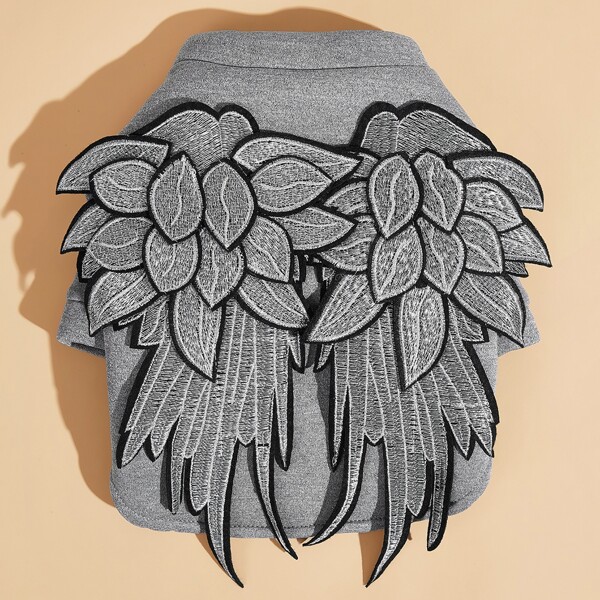 

1pc Wing Shaped Dog Hoodie, Light grey