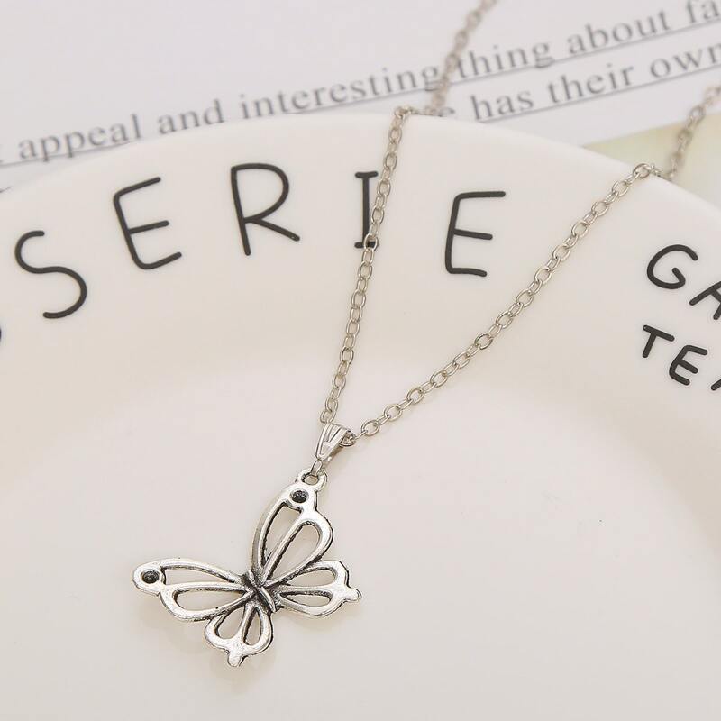 

Butterfly Chain Necklace, Silver