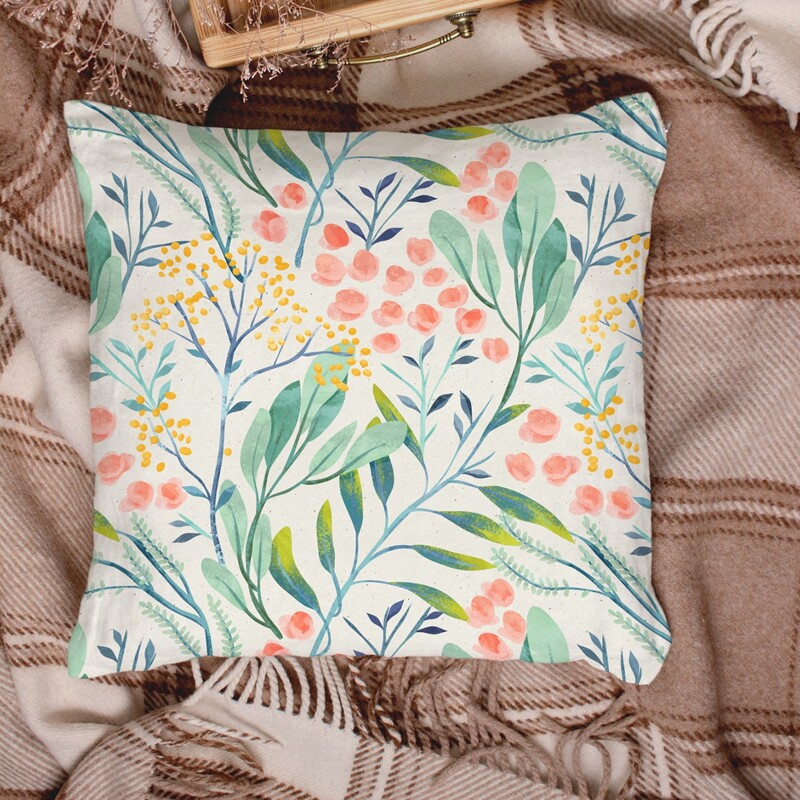

Plant Print Cushion Cover Without Filler, Multicolor