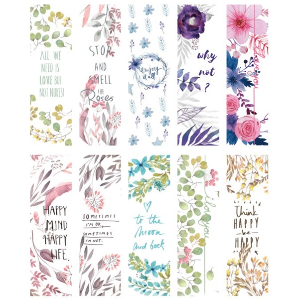 

30pcs Flower Print Random Bookmark, Multicolor