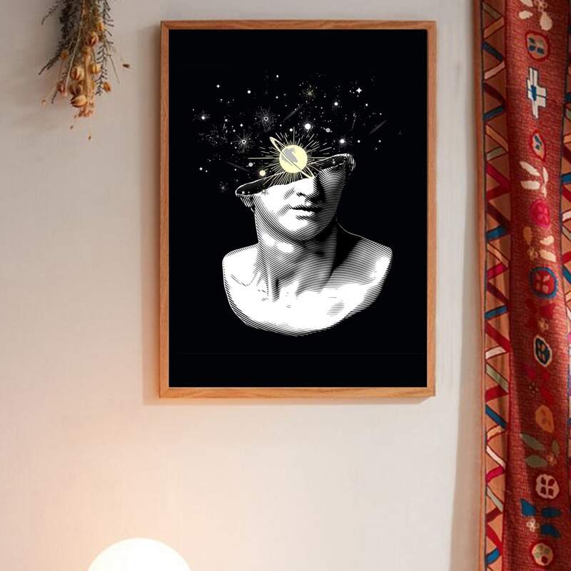 

Sculpture Print Wall Painting Without Frame, Multicolor