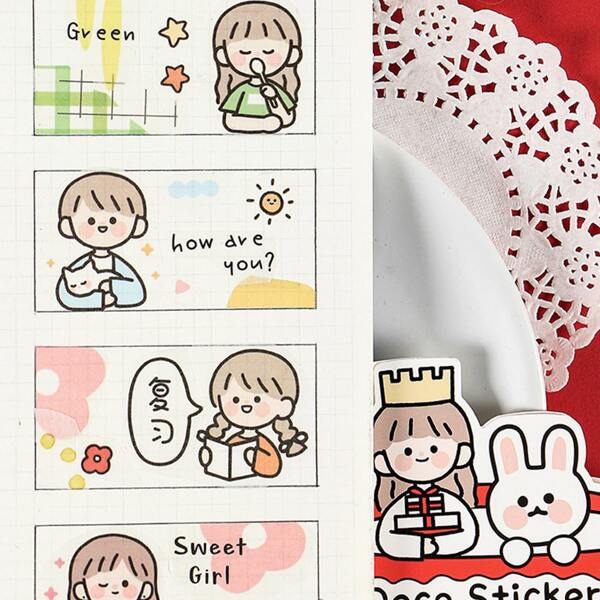 

40pcs Cartoon Graphic Random Sticker, Multicolor