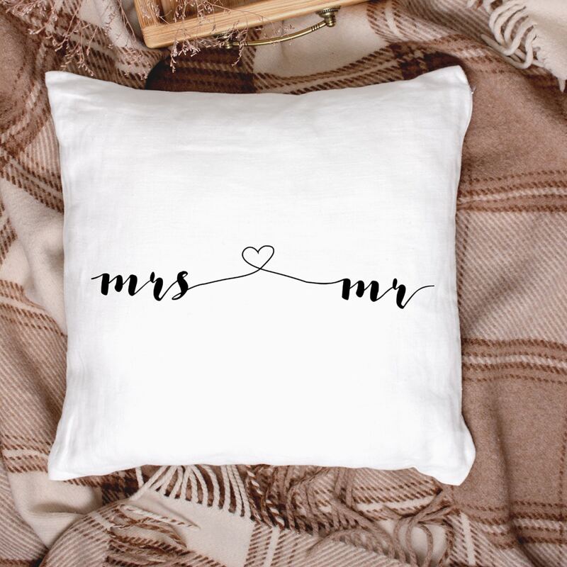 

Letter Graphic Cushion Cover Without Filler, Black and white