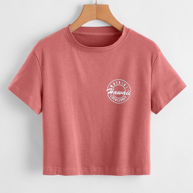 

Letter Graphic Tee, Watermelon pink