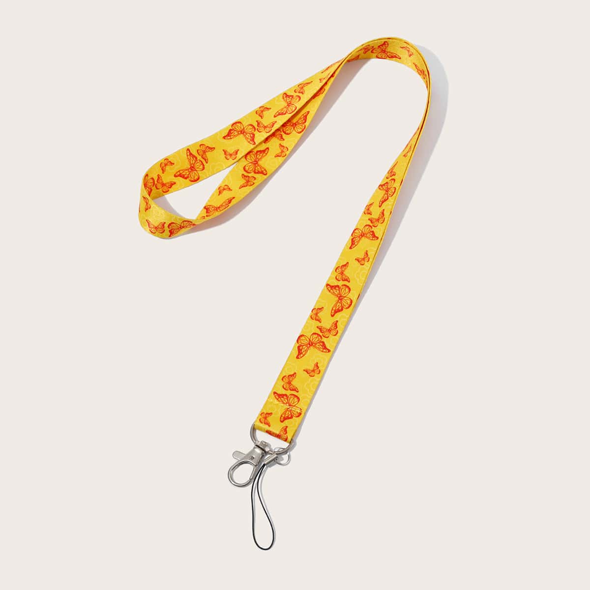 

1pc Butterfly Print Phone Lanyard, Yellow