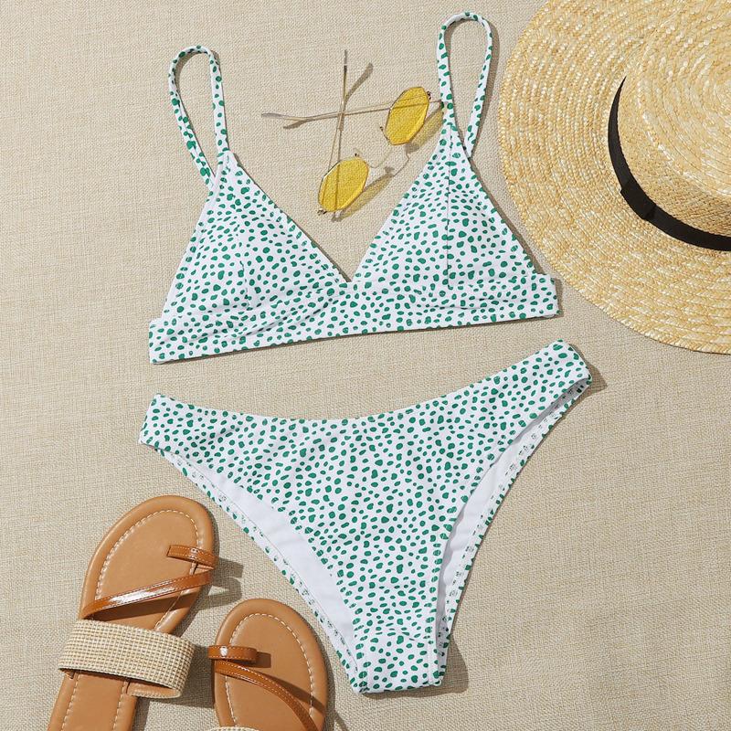 

Dalmatian Triangle Bikini Swimsuit, Green