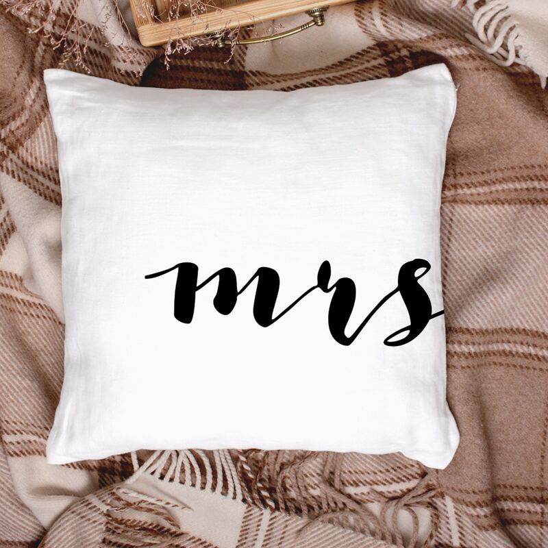 

Letter Graphic Cushion Cover Without Filler, Black and white