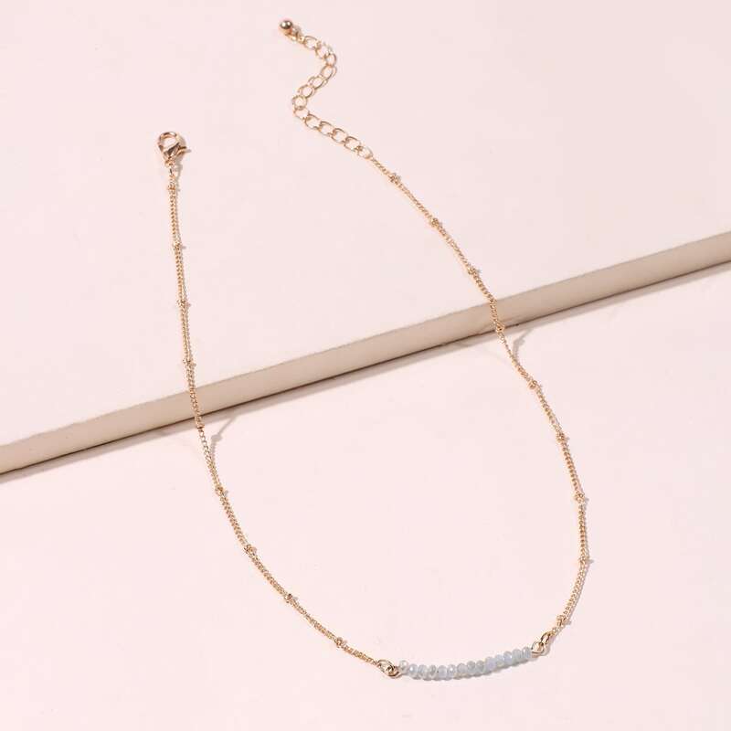 

Beaded Chain Necklace, Gold