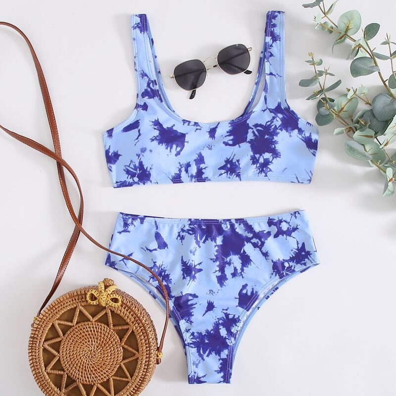 

Tie Dye Tank Bikini Swimsuit, Blue