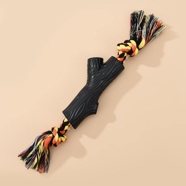 

1pc Tree Branch Decor Braided Rope Dog Chew Toy, Black