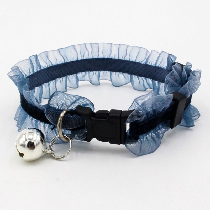 

1pc Ruffle Lace Decor Cat Collar, Blue